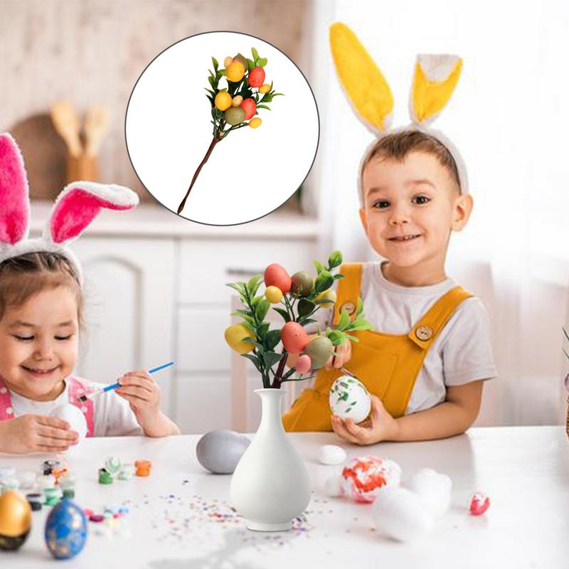 Easter Egg Stems Colorful Artificial Floral Easter Decor Floral Arrangements Festival Ornaments For Home Bedroom Kid Room