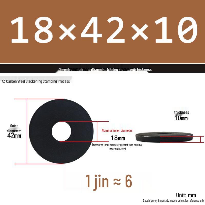 Thickened Black Flat Washer: Enhanced Round Metal Spacer for Home Use