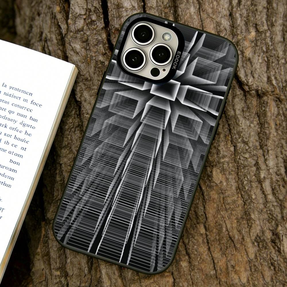 Minimalist Geometric Patterns  Phone Case For iPhone 17,16,15,14,13,12,11 Plus,Pro Max,XS,Colorful Silver Phone case Funda Cover