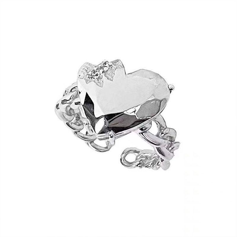 Heart Geometric Exquisite Ring In White Gold Plating Perfect For Gifts And Occasions Special