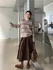 Jiu'er Elegant Korean High-Waisted Lace Pleated Skirt 0714
