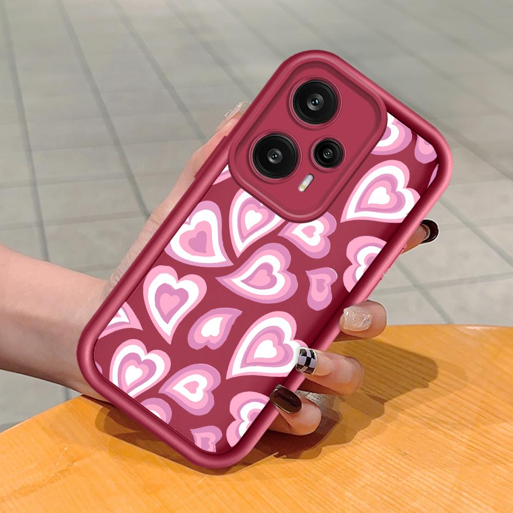 Soft Silicone Square Ladder Printing Pattern Phone Casing Full Cover Camera Shockproof Protection Rubber Case for Xiaomi Redmi