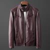 Giacca in Pelle da Uomo Autunnale Uomo Vestibilità Slim Moda Cappotto in Pelle Streetwear Casual PU Capo Esterno Maschile
