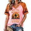 Women's Halloween Print Raglan Short Sleeve T-Shirt