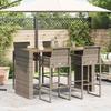 VidaXL Ensemble de bar de jardin 5 pcs sans coussins gris poly rotin 3328893