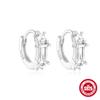 S925 Sterling Silver Personality Diamond Set Star Moon Irregular Glossy Bow Luxury Ear Buckle Earrings Huggie Hoops