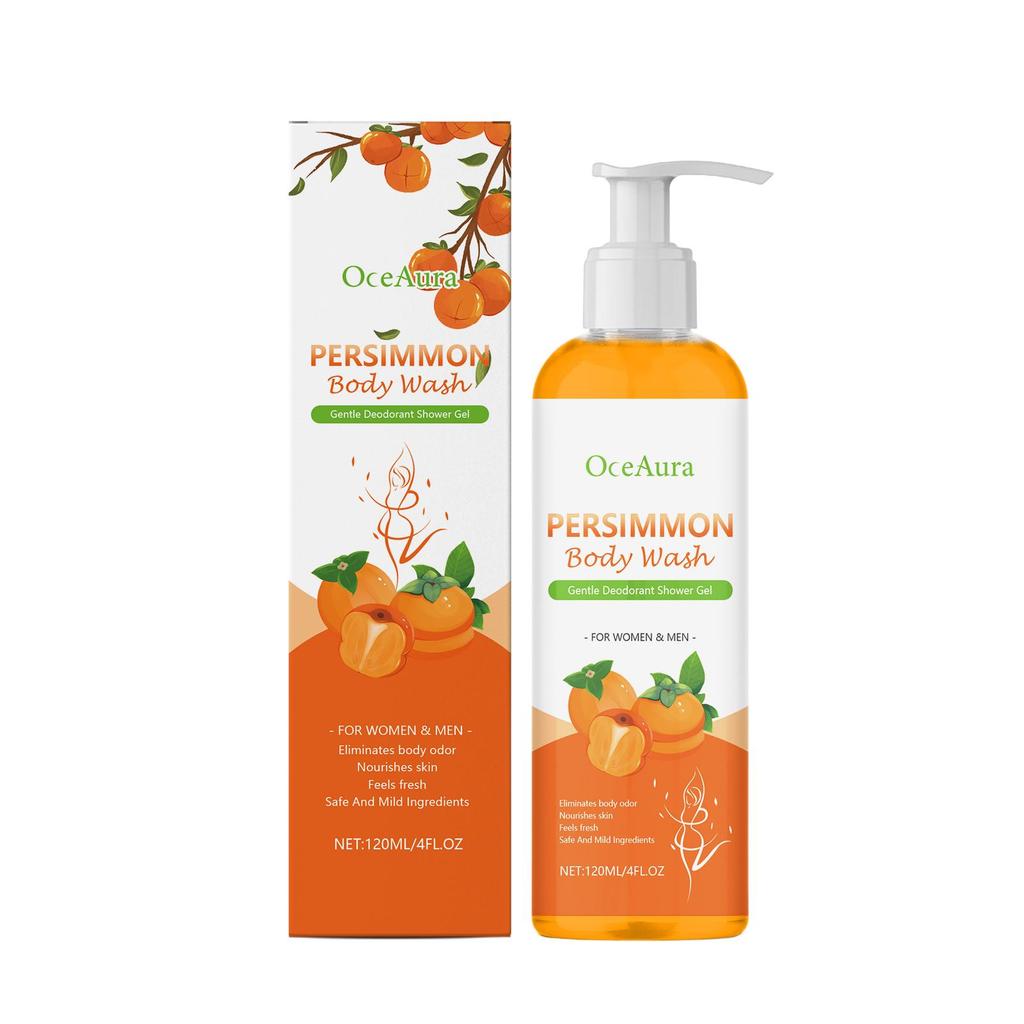 Kaki Duschgel zur Geruchskontrolle – Reinigendes, deodorierendes, feuchtigkeitsspendendes Duschgel zur Beseitigung von Körpergeruch 120ml