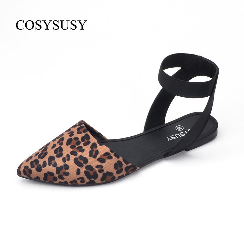 Pointed flat sandals summer new leopard print women's sandals women sandals