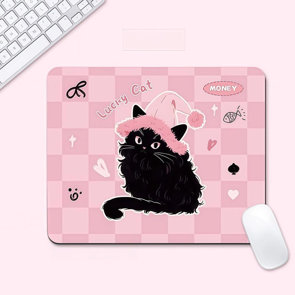 Waterproof Women's Mouse Pad Non-Slip Kitten Mouse Pad Black Cat Mouse Pad  For Laptop PC, Desktop