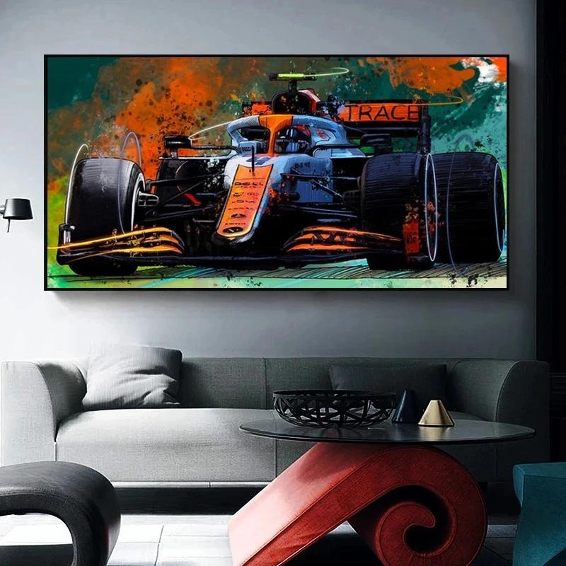 Modern Popular Wall Art Racing F1 Colorful Oil Painting Hd Canvas Poster Prints Home Bedroom Living Room Decoration Gifts