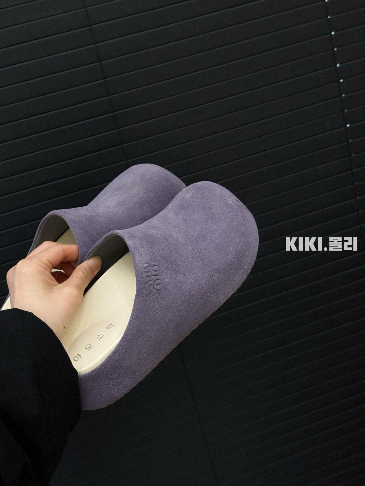 Европейская сумка с мягкой подошвой весна-лето новые ретро тапочки с толстой подошвой усиленные бархатные коровья кожа ленивая девушка 35 фиолетовый 4809₽