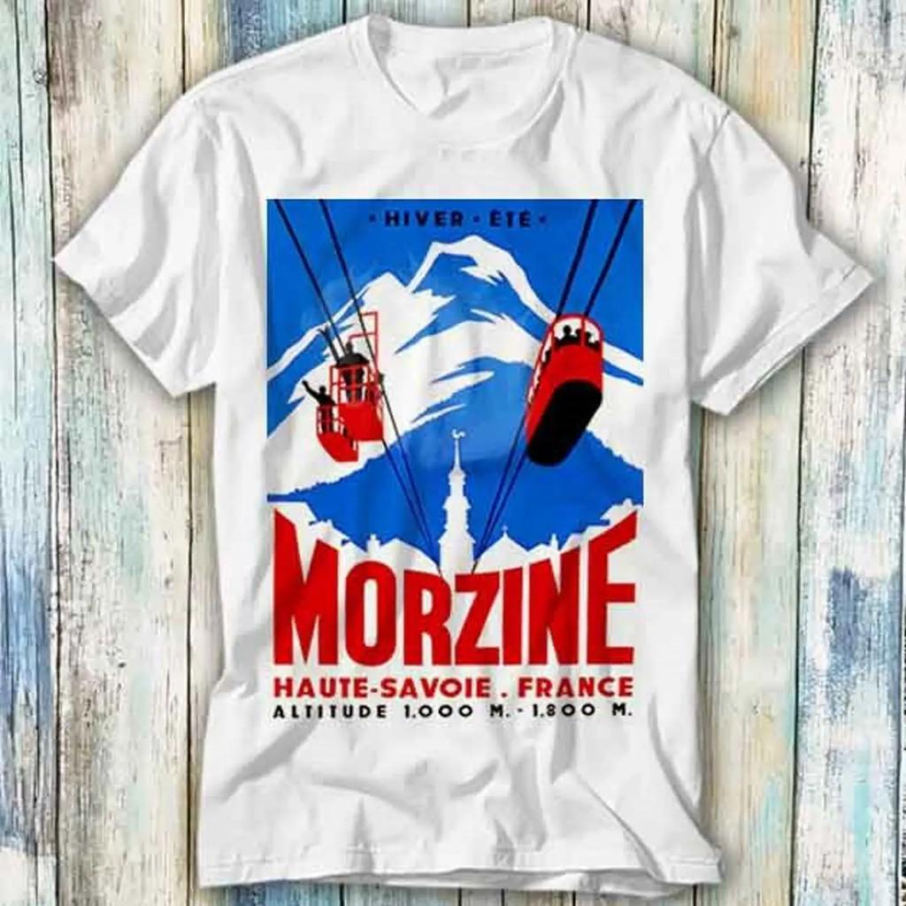 T Shirt Morzine Frankreich Vintage Skiposter Meme Geschenk Top 1044 Vintage Fashion Designer Clothes Stylish Homme Soft