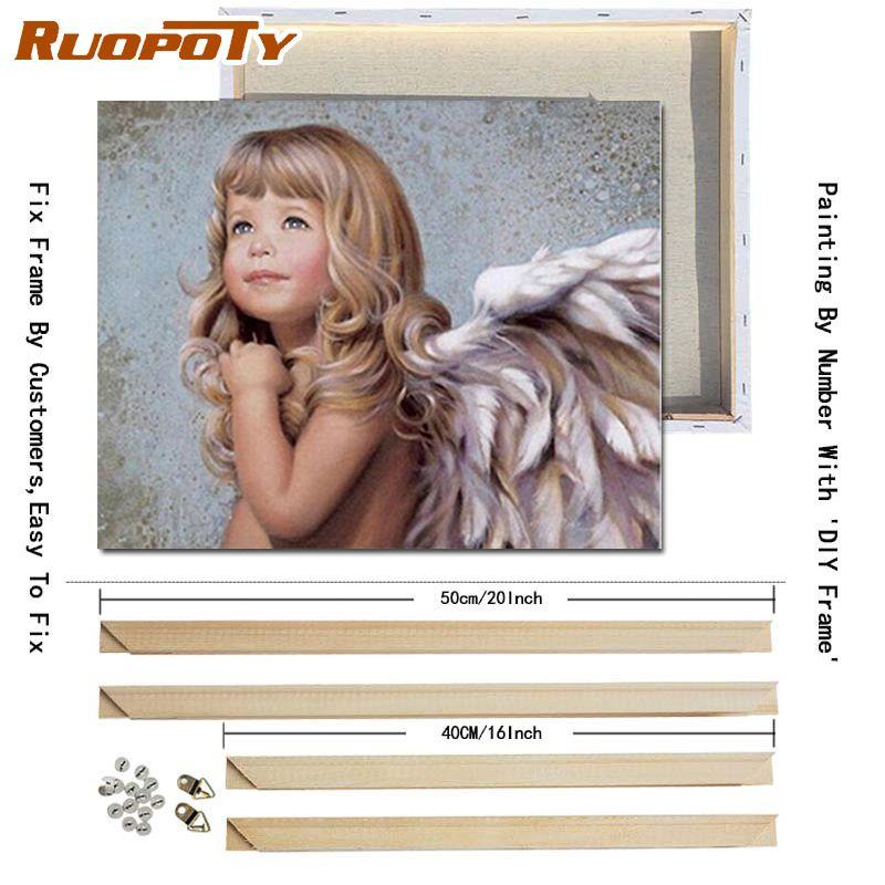

Ruopoty DIY рамка детская картина DIY картина по номерам рисунок на холсте акриловая настенная художественная картина для домашнего декора искусство