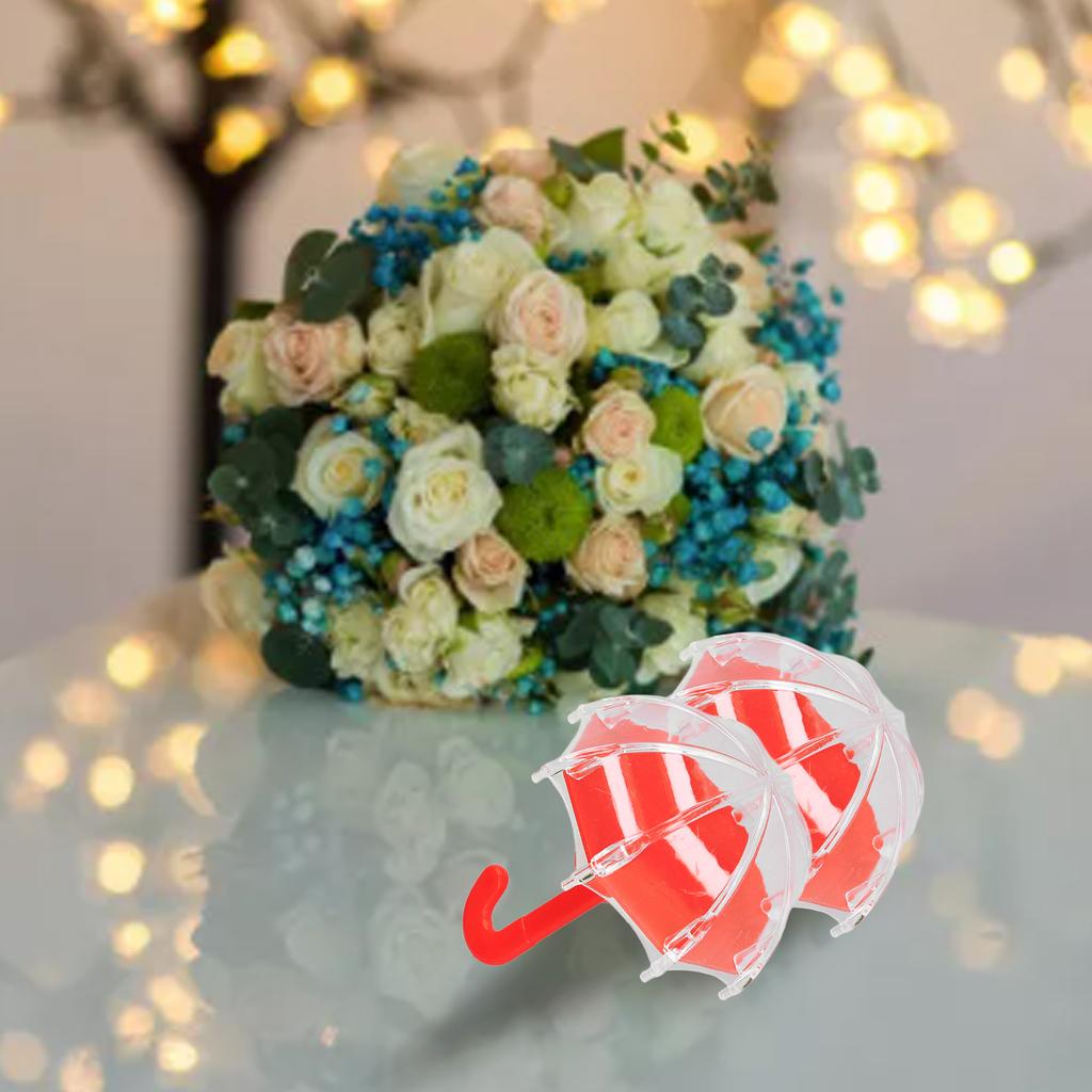 12pcs Umbrella Shaped Candy Box Portable Cute Exquisite Plastic Packaging Gift Box for Birthday Part