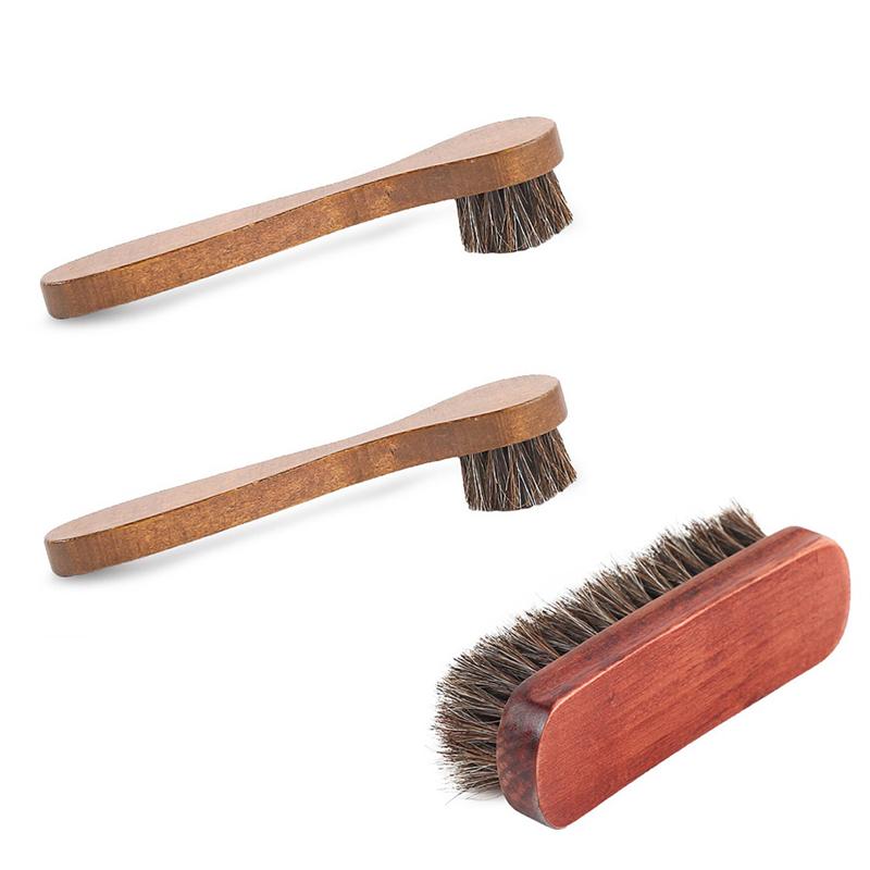 A96I-1Set Shoe Polish Kit Leather Shoe Cleaning Brush Care Clean Tool Shoe Dust Remover Shoe Brush