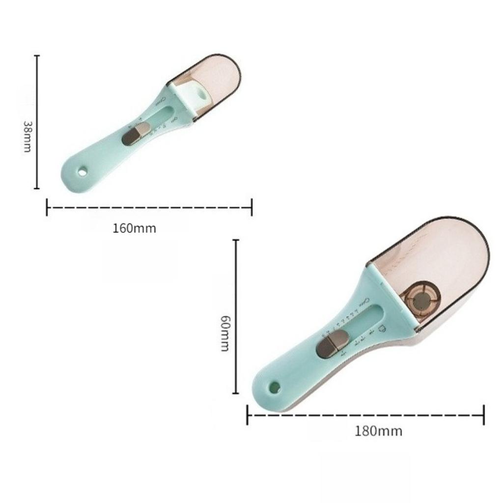 Adjustable Measuring Spoon, Kitchen Measuring Scoop with Ml & Tbsp/tsp Markings, Plastic Baking Measuring Spoons Set