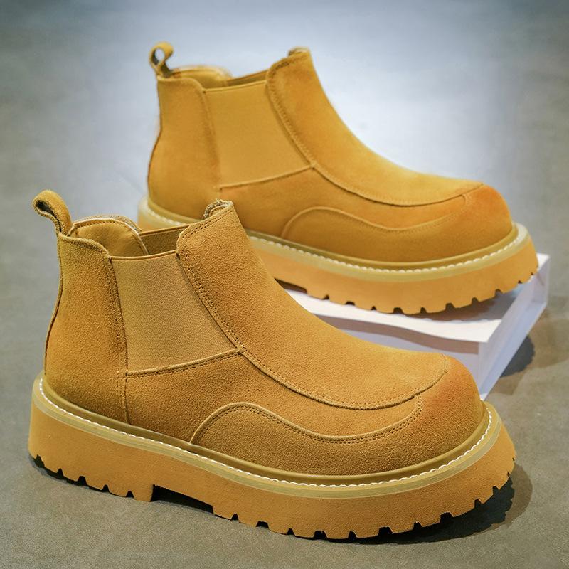 Martin boots autumn and winter high-top British style retro short boots outdoor mountaineering heightening rhubarb boots
