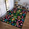 Colorful Artistic Floral Carpet with Eye Symbols and Hand Motifs Suitable for Use As an Anti-slip for Living Room Bedroom Sofas