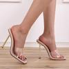 2025 Sandals Sandals Women's Fashion Summer High Heel Outer Transparent Slippers