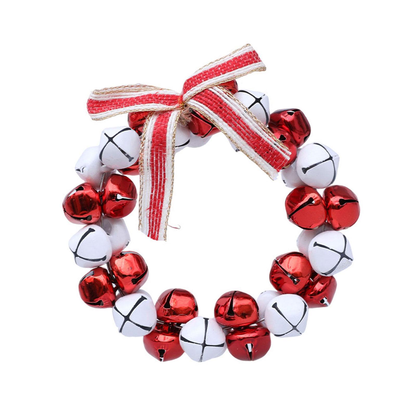 Christmas Tree Hanging Bell Decoration 12cm Metal Bell Hanging Ornament For Mantels Front Door Wreath and Wrapping красный