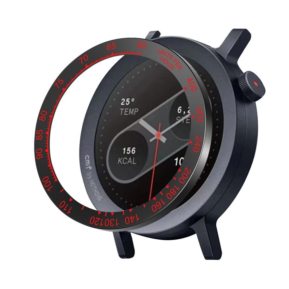 PC Watch Bezel Ring with Time Scale Protective Watch Case Cover Replacement Anti-Scratch Screen Protector for CMF Watch Pro 2