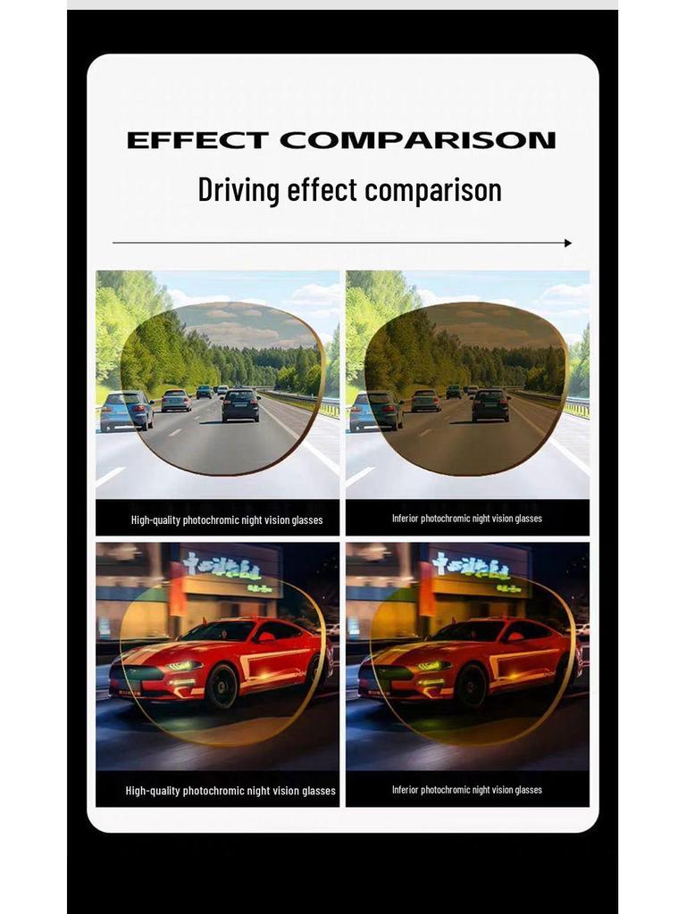 Unisex 2-in-1 Anti-Glare Night Vision Myopia Glasses with Whitening Frame for Driving