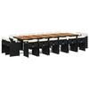 VidaXL 17 Pcs Garden Dining Set Black Cushions Wicker 3278018