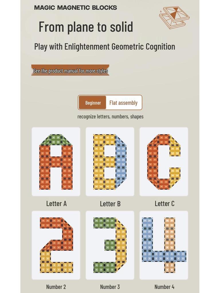 Children's 4D Colorful Magnetic Building Blocks - Strong, Educational Emerald Tiles