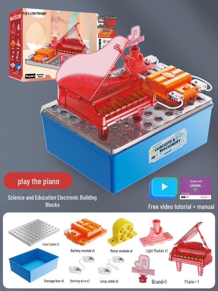 Kids' Science and Education Electronic Building Blocks Circuit Experiment Toy Set - Educational Physics Gift for Students