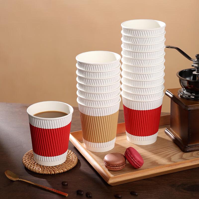 Meiliya Thickened Disposable Hot Drink Paper Cups, 40-Pack