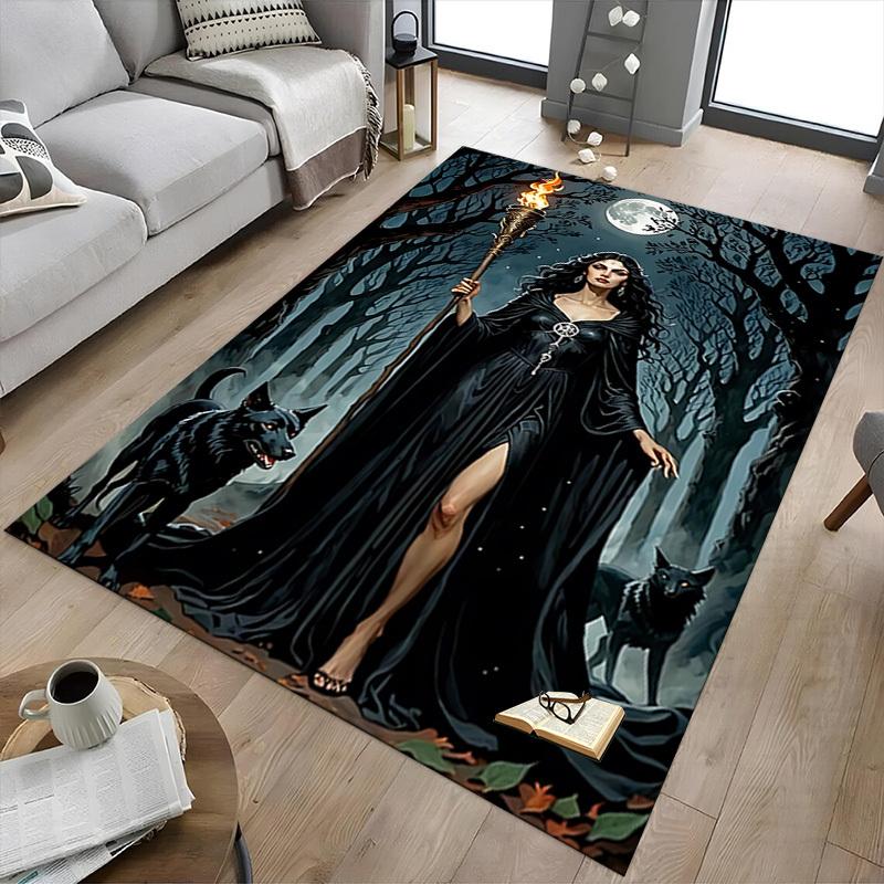 1pc Moonlit, Witchcraft Carpet Anti Slip Polyester Floor Mat for office.Bedroom