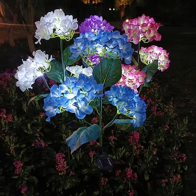 Solar Lights Outdoor Decorative Solar Garden Lights Hydrangea Flower Lawn Lamp for Yard Patio Garden Decor