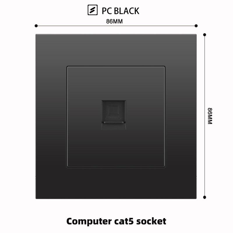 British 13A Socket with USB-C Fast Charging, Hong Kong & Macau Version, Black 3-Hole Square Pin 86 Panel