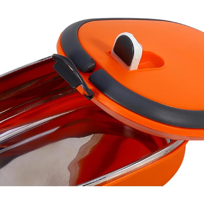Walfront Stainless Steel Thermal Lunch Box Insulated Food Container 1-Layer Orange Box