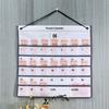 1Pcs Hanging Wall Mounted Numbered Chart Holder Storage Bag With Pockets Calendar Bag