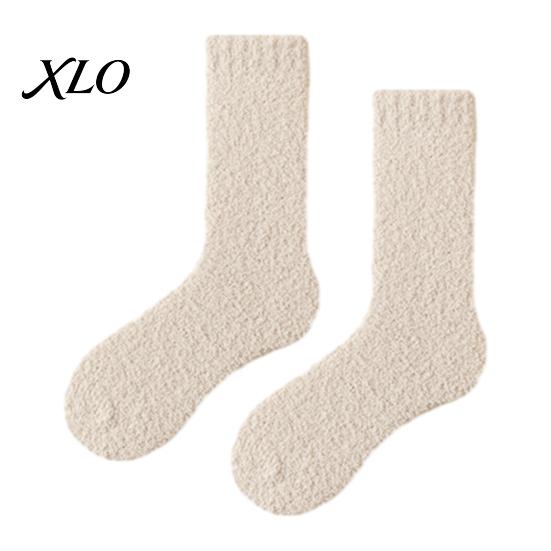 Cozy Gift Socks for Women Coral Fleece Crew Women, Thickened Non-slip Warm Socks, Fuzzy Comfortable Loungewear Winter House Soft Plush Thermal Mittens