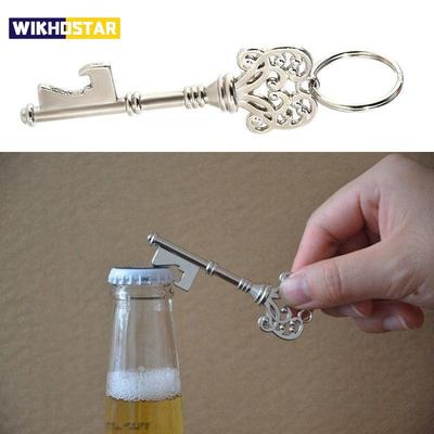 1pcs Vintage Key Shaped Bottle Opener Ring Keyring Keychain Metal Beer Fobs Bar