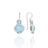 Blue Topaz and Larimar 925 Sterling Silver Hook Earrings