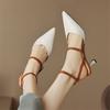 Fashion 2025 New Sheep Suede Summer Sandals Pointed Toe Sandals Shoes for Women Handmade Women Sandals Zapatos De Mujer Gladiator Shoes