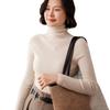Women's High Neck Cashmere Sweater: Slim Fit Long Sleeve, Stacked Collar Knit for Autumn/Winter