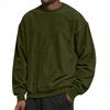 Men's Solid Color Loose Casual Suede Round Neck Sweatshirt
