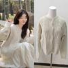 Autumn 2025 Korean Style Zhu Xudan Cable Knit Cardigan - Soft, Fashionable Sweater Top