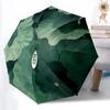 1 Stück Lotusblatt-Boot Automatischer Öffnungs-/Schließ-Faltbarer Kompakter Regenschirm, 8-Rippen Stabiles Dach, Leicht Tragbar, Tägliche Nutzung, Geschenk, Outdoor-Regenschirm, Tr
