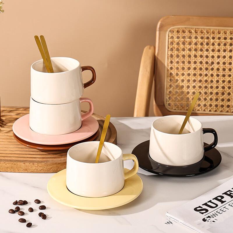 Nordic Ceramic Coffee Mug and Saucer Set