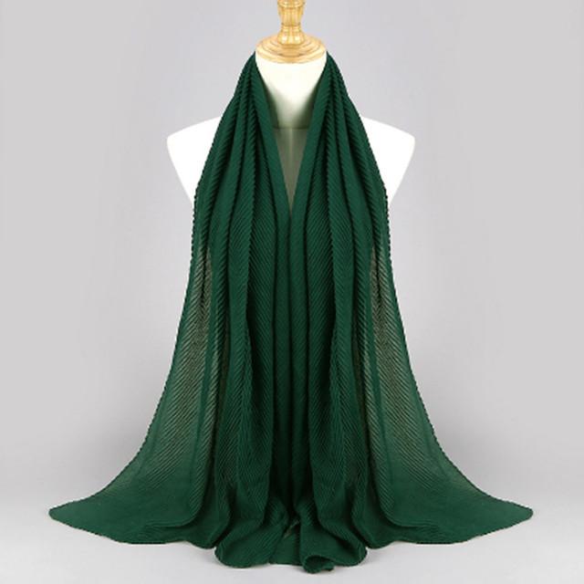 HongBiTu Frauen Reine Farbe Schal Wrap Schal Stola Falten Streifen Hals Wraps Islam Muslim WJ005