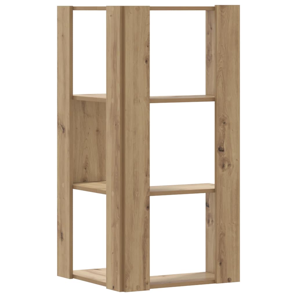 vidaXL Eck-Bücherregal 3 Böden Artisan-Eiche 50x50x102cm Holzwerkstoff