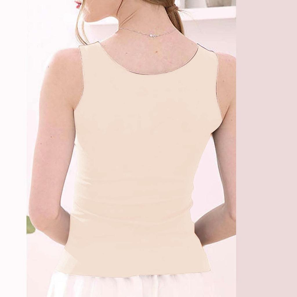 Women's Solid Color Tank Top Seamless Silk Undershirt Sleeveless Shirt