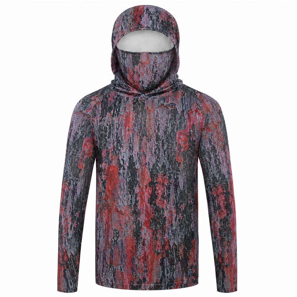 New Men's and Women's Hooded Fishing Shirts with Face Shields, Neck Protection, Sun Protection, Long Sleeved Hoodies