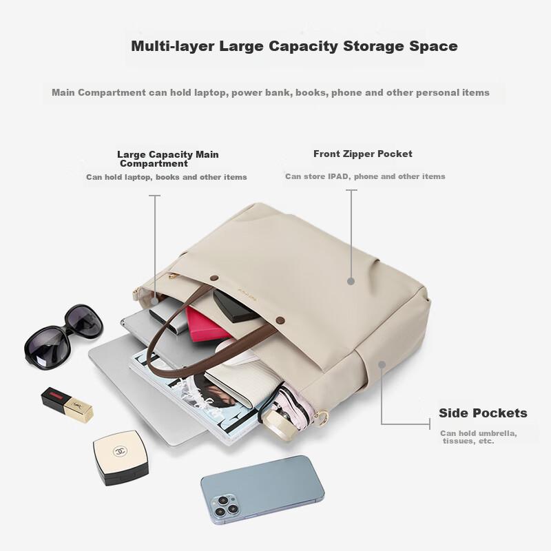 GOLF Laptop Bag for Women, 14-Inch Handheld Notebook Bag, Apple Huawei Shoulder Crossbody Bag, Business Briefcase for Travel And Commuting
