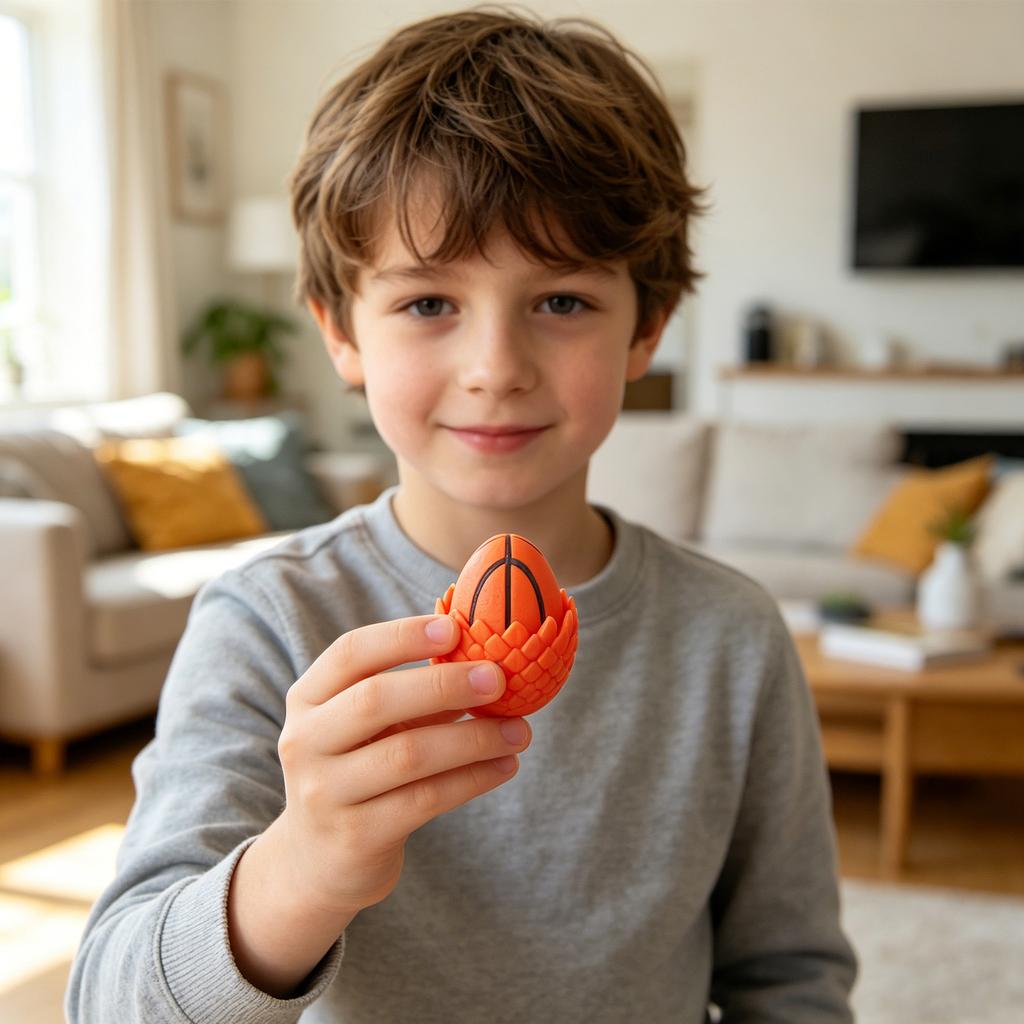 3D Printed Dragon Egg Fidget Toy with Detachable Hatch and Dragon Figurine Durable Plastic Construction for Stress Relief and Focus Enhancement